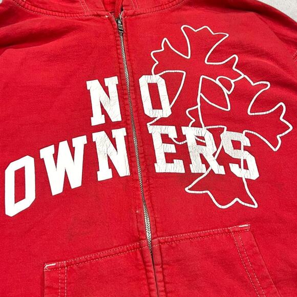 ★ Chrome Hearts (Style) No Owners OG Graphic Print Red Full-Zip Hoodie ★ - Picture 2 of 6